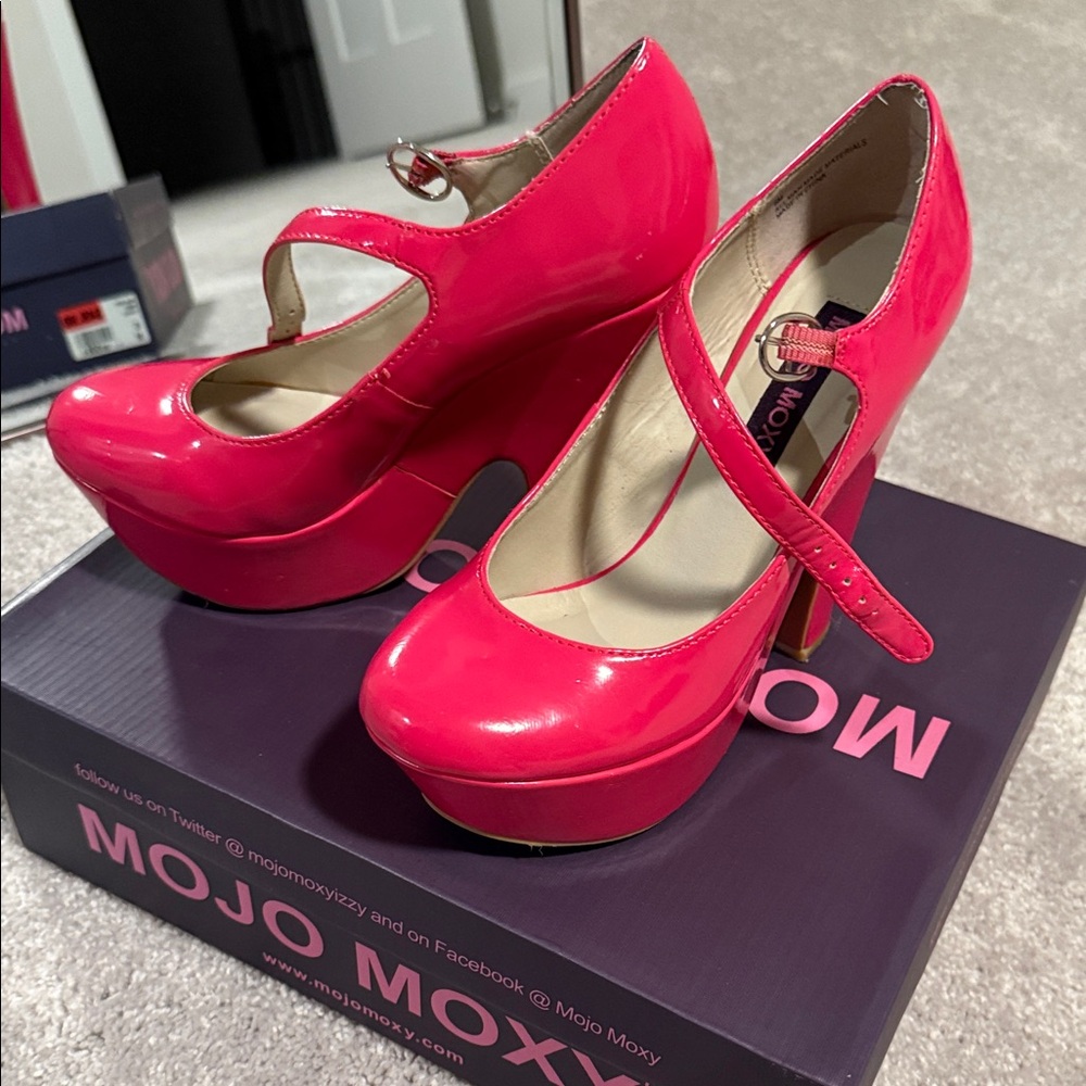 Mojo Moxy Bold Pink Mary Jane Heels